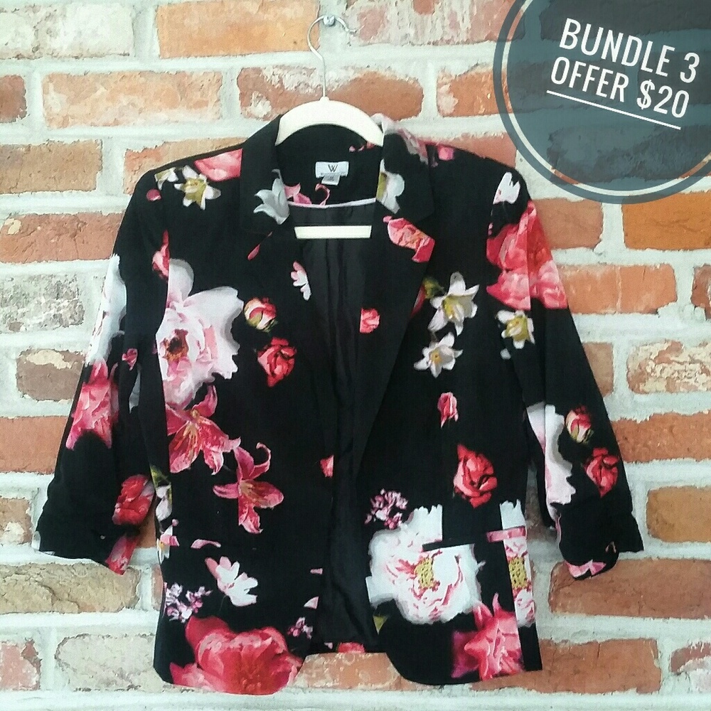 Worthington Floral Women Girl Boss Blazer